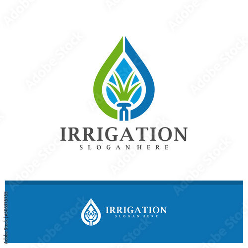 Irrigation logo design vector, Creative Irrigation logo concepts template illustration.