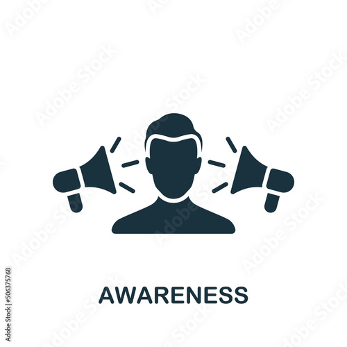 Awareness icon. Monochrome simple Personality icon for templates, web design and infographics