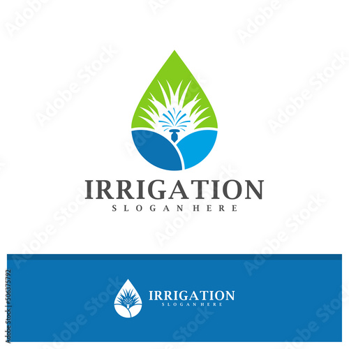 Irrigation logo design vector, Creative Irrigation logo concepts template illustration.