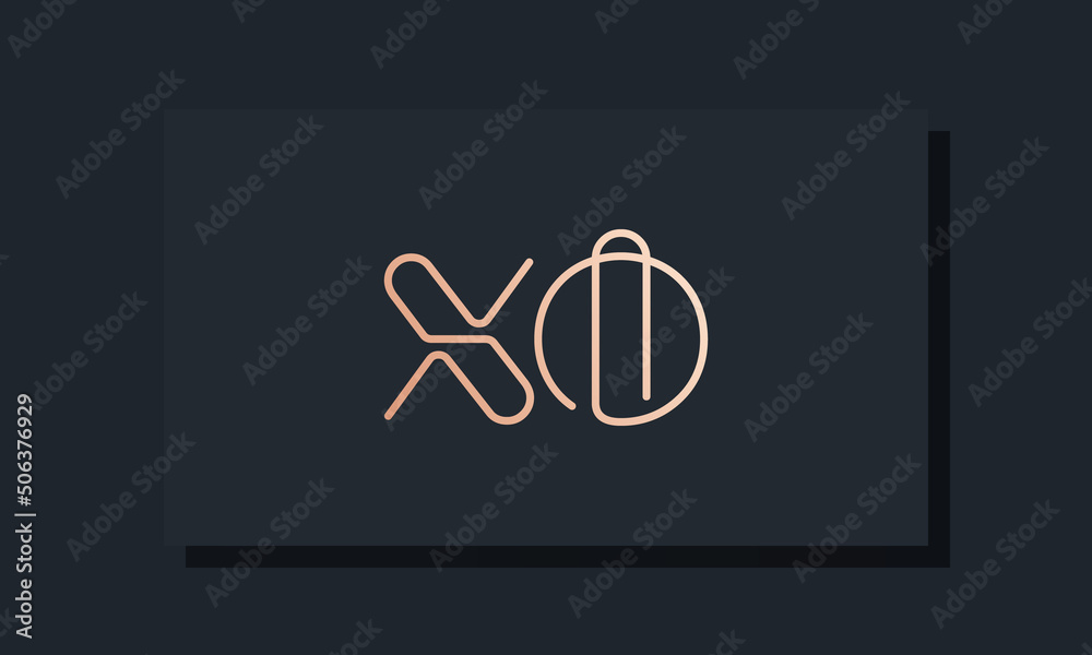 Minimal line art initial letters XO logo