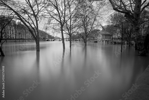 Tela Flood on the river Seine in Paris.