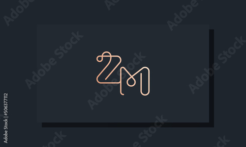 Minimal clip initial letter ZM logo.