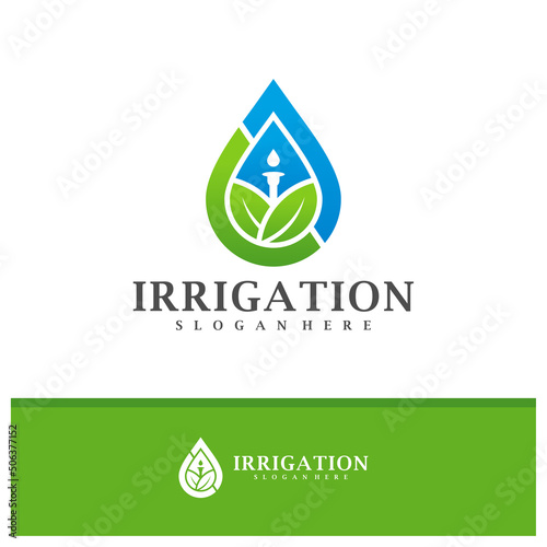 Irrigation logo design vector, Creative Irrigation logo concepts template illustration.