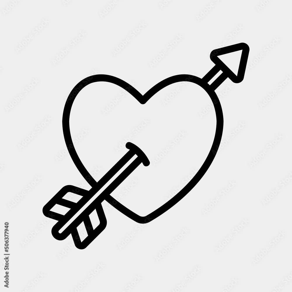 Love cupid icon in line style, use for website mobile app presentation Love cupid icon in line style, use for website mobile app presentation