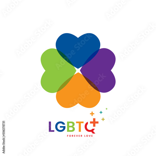 LGBTQ vector format and Rainbow hearts template, abstract hearts circles in LGBTQ vector, illustration