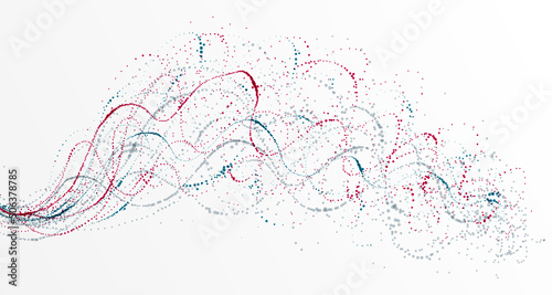 Dots particles flowing arra...