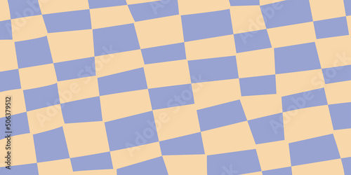 Retro checkerboard background for print design. Geometric background. Psychedelic retro checkerboard. Abstract vector pattern. Psychedelic wallpaper. Optical pattern. Abstract texture
