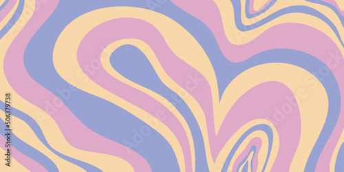 Psychedelic swirl groovy poster. Psychedelic retro wave wallpaper. Liquid groovy background. Vector design illustration