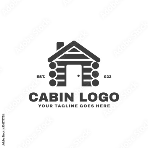 Cabin simple flat logo design vector