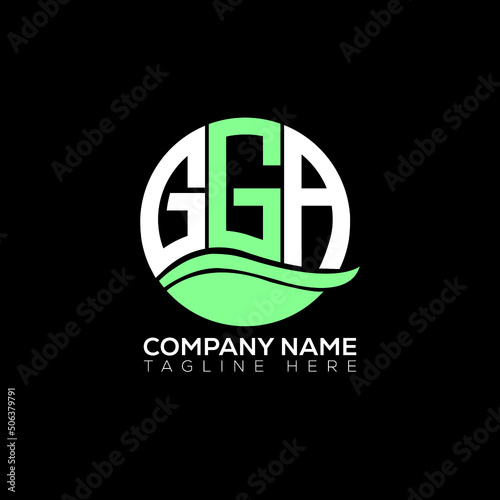 GGA logo monogram isolated on circle element design template, GGA letter logo design on white background. GGA creative initials letter logo concept.  GGA letter design. photo