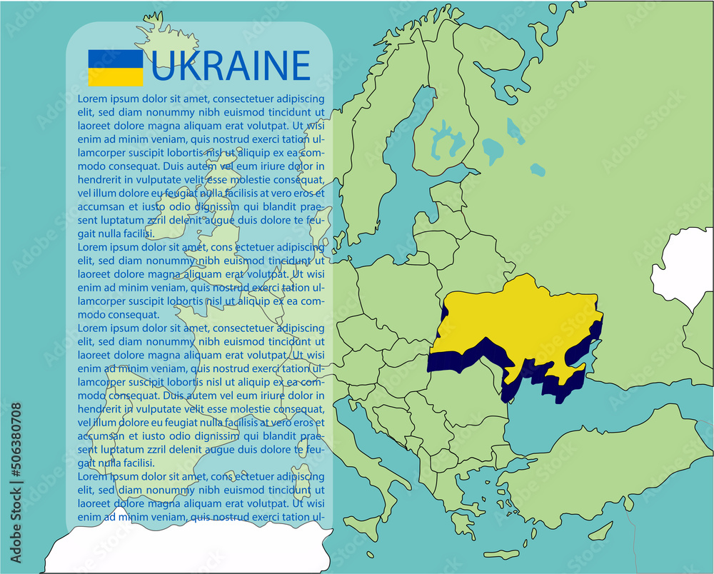 Fototapeta premium The infographic map template of Ukraine State, Europe