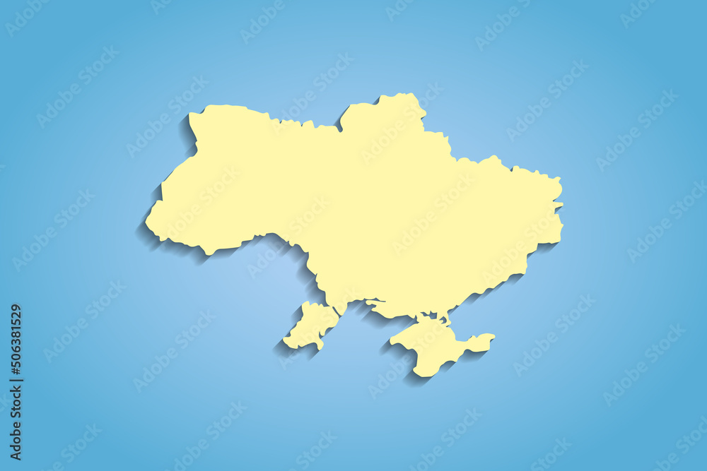 Obraz premium Vector illustration of a map of Ukraine with Crimea on a blue background