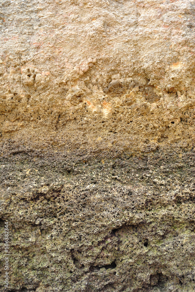 Rough Textured Rock on Seaside Cliff in Close Up Rough Textured Rock on Seaside Cliff in Close Up