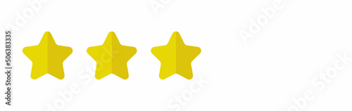 three star review illustration flat isolated on white background 