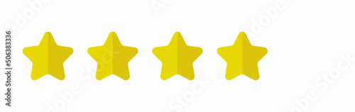 four star review illustration flat isolated on white background 