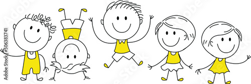 cartoon illustration of a smiling child. can be used for design purposes