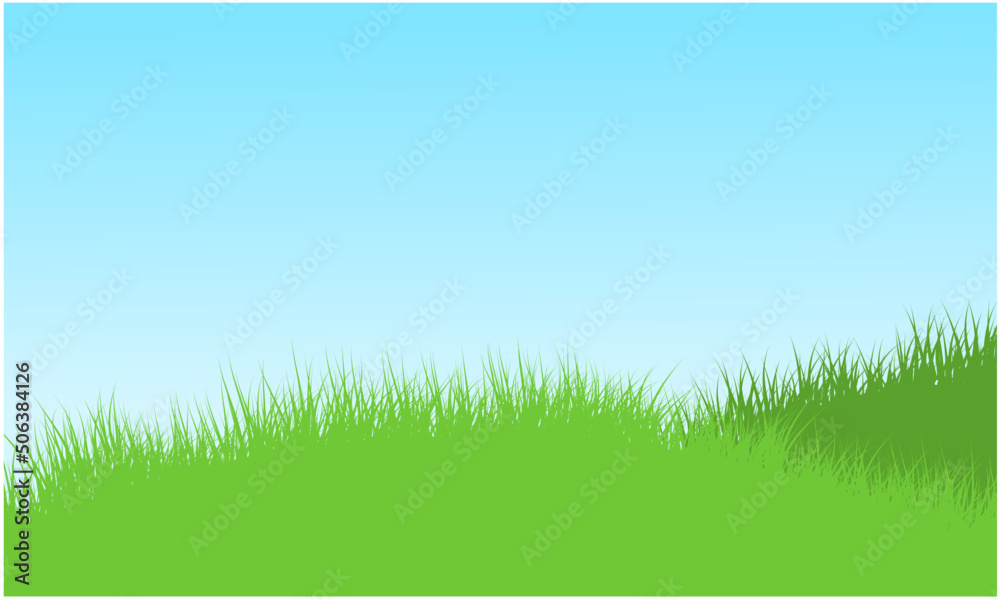 grassy hill, grassy field with clear sky background