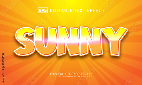 Sunny editable text effect