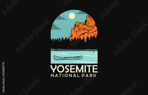Yosemite National Park Vintage Badge Illustration