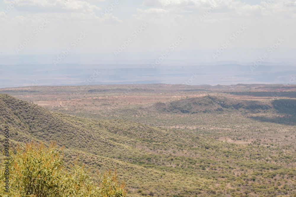 Scenic view of the arid landscapes of Makueni, Kenya