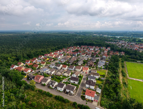 Luftbild vom Neubaugebiet Huttenheim Molzau  photo