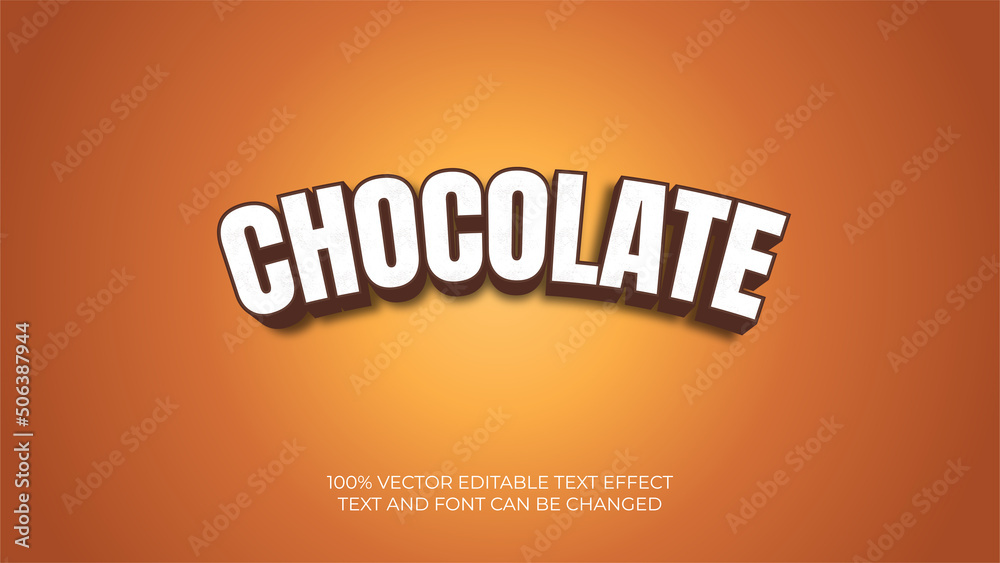 Editable chocolate vector text effect