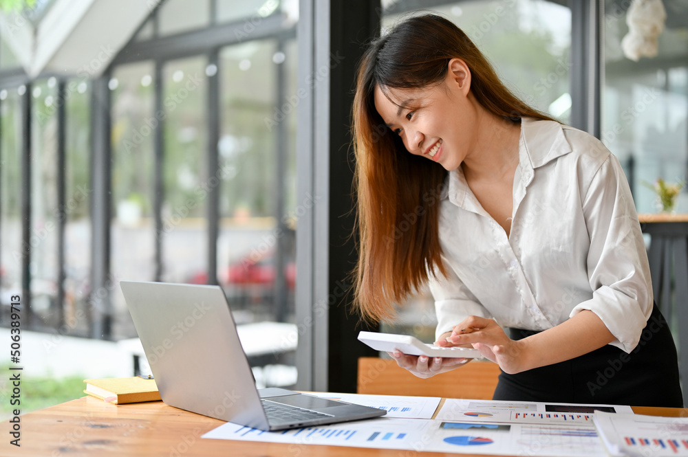 Woman accountant or financial analysts working on the financial project Woman accountant or financial analysts working on the financial project