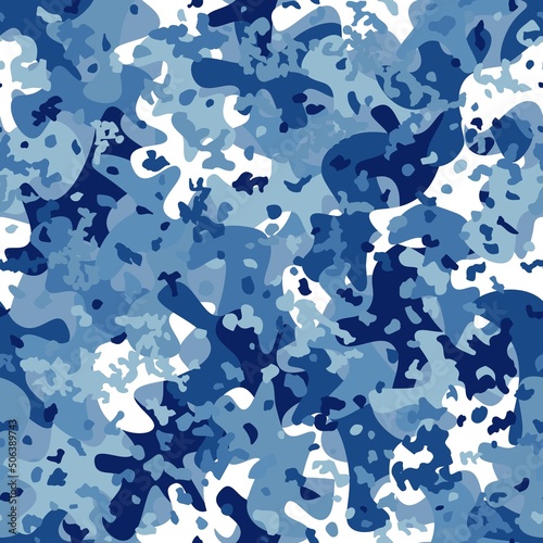 Abstract seamless pattern with sky blue colored chaotic squares background