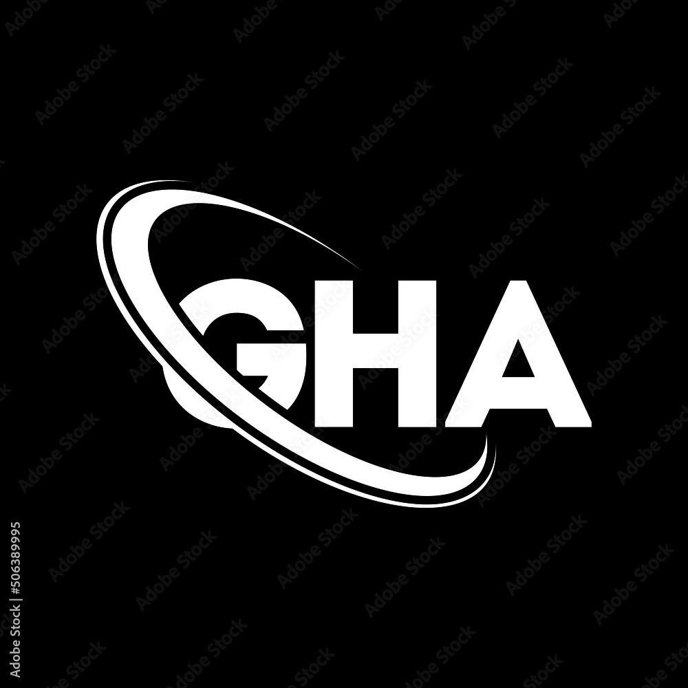 Vetor de GHA logo. GHA letter. GHA letter logo design. Initials GHA logo linked with circle and