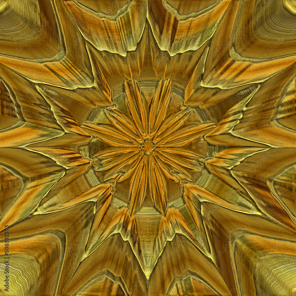 3d effect - abstract golden polygonal geometric fractal pattern 3d effect - abstract golden polygonal geometric fractal pattern