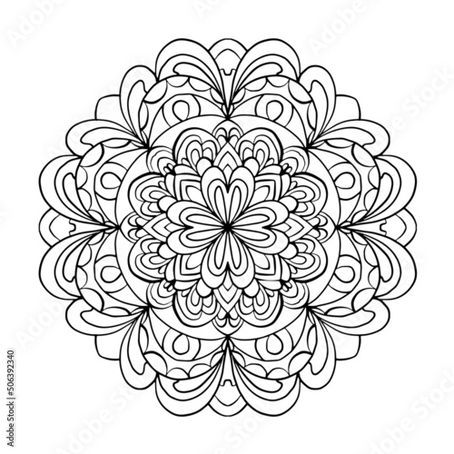 Mandala decoration design vector coloring page for adults