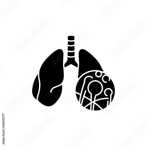 Lung mucormycosis color line icon. Human diseases.