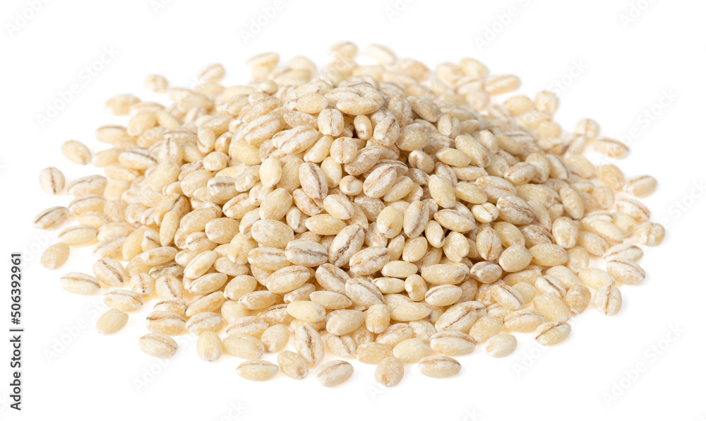 Uncooked highland barley isolated on white background. Uncooked highland barley isolated on white background.