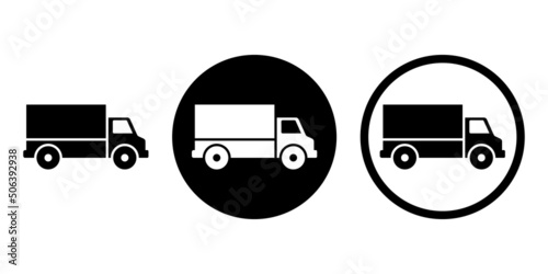 Delivery track car icon on transparent background