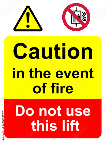Caution in the event of fire