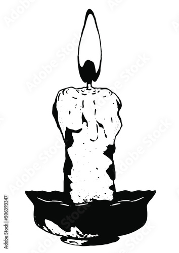 drawing of candles in a bowl