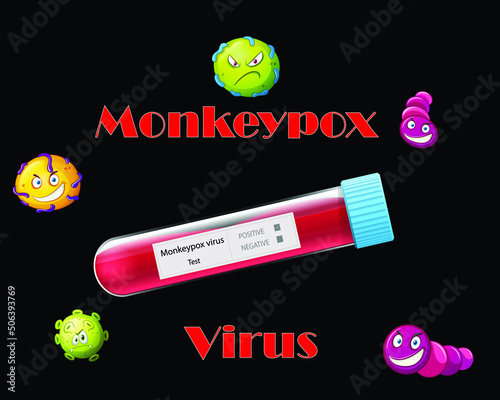 Blood sample tube for Monkeypox virus test. It is also known as the Moneypox virus, is a double-stranded DNA, zoonotic virus and a species of the genus Orthopoxvirus in the family Poxviridae photo