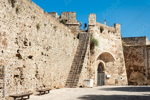 Othello's Tower within the medieval walls of old Famagusta, Cyprus