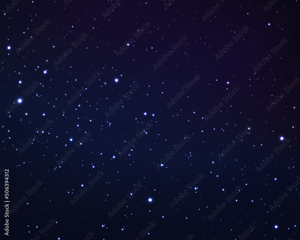 Space background with shining stars. Starry night with shiny stars in the gradient sky. Magic color galaxy. Star universe background. Milky way galaxy in the infinity space.