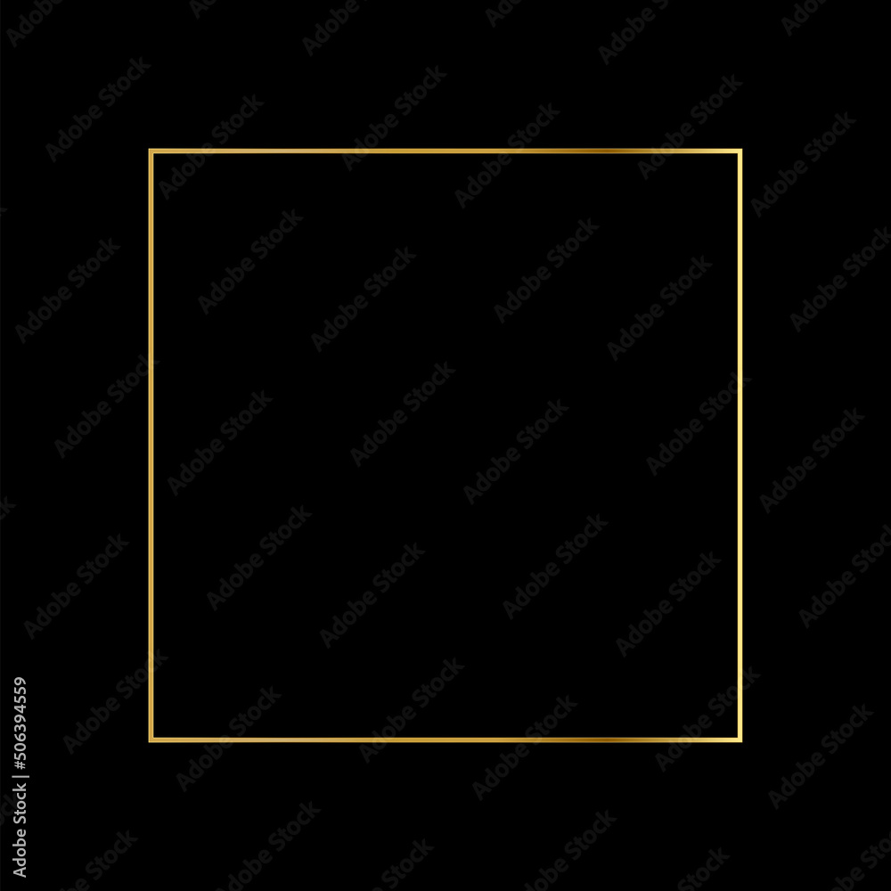 Obraz premium Square Golden Frame on The Black Background. EPS10