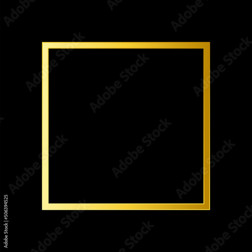 Square Golden Frame on The Black Background. EPS10