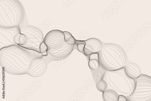 Unique wallpaper with stunning futuristic texture. The particle of air shapes with dynamic flow motion background