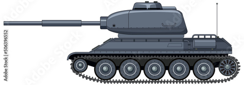 Military battle tank on white background