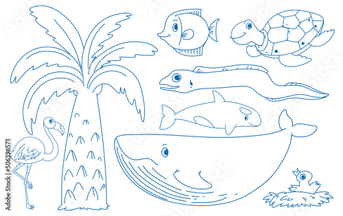 Doodle sketch design set