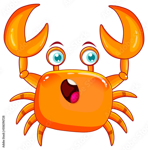 Yellow crab in cartoon design