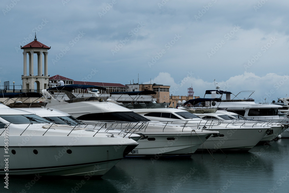 Fototapeta premium luxury yachts in the marina