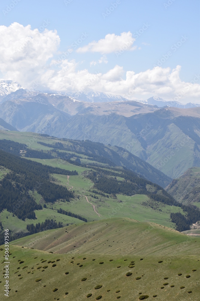 landscape with mountains and clouds