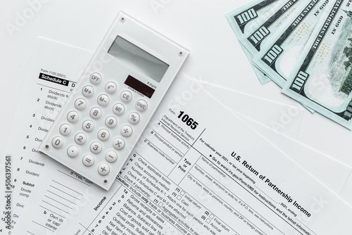 Obraz na płótnie Tax season concept. Annual tax form under US law w salonie