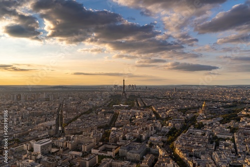 Panoramic view of Paris with the Eiffel tower © sleg21