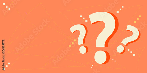 Three question marks with many lines around. Vector illustration with 3D style. Concept assistance, help and question resolution